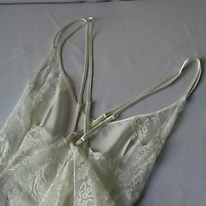 Victoria's Secret Pearl Teddy Double Spaghetti Str